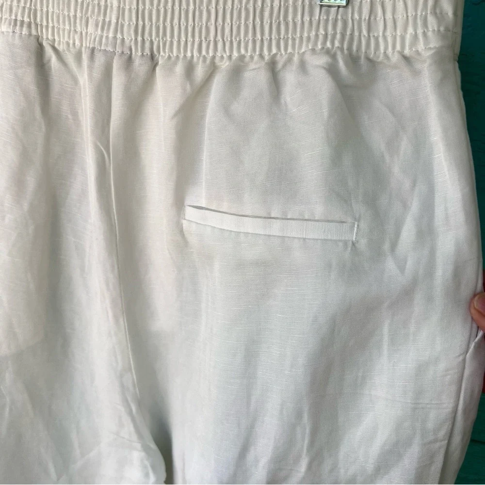 LINEN WHITE BAGGY NEUTRAL TROUSERS SIZE 12 NWT
